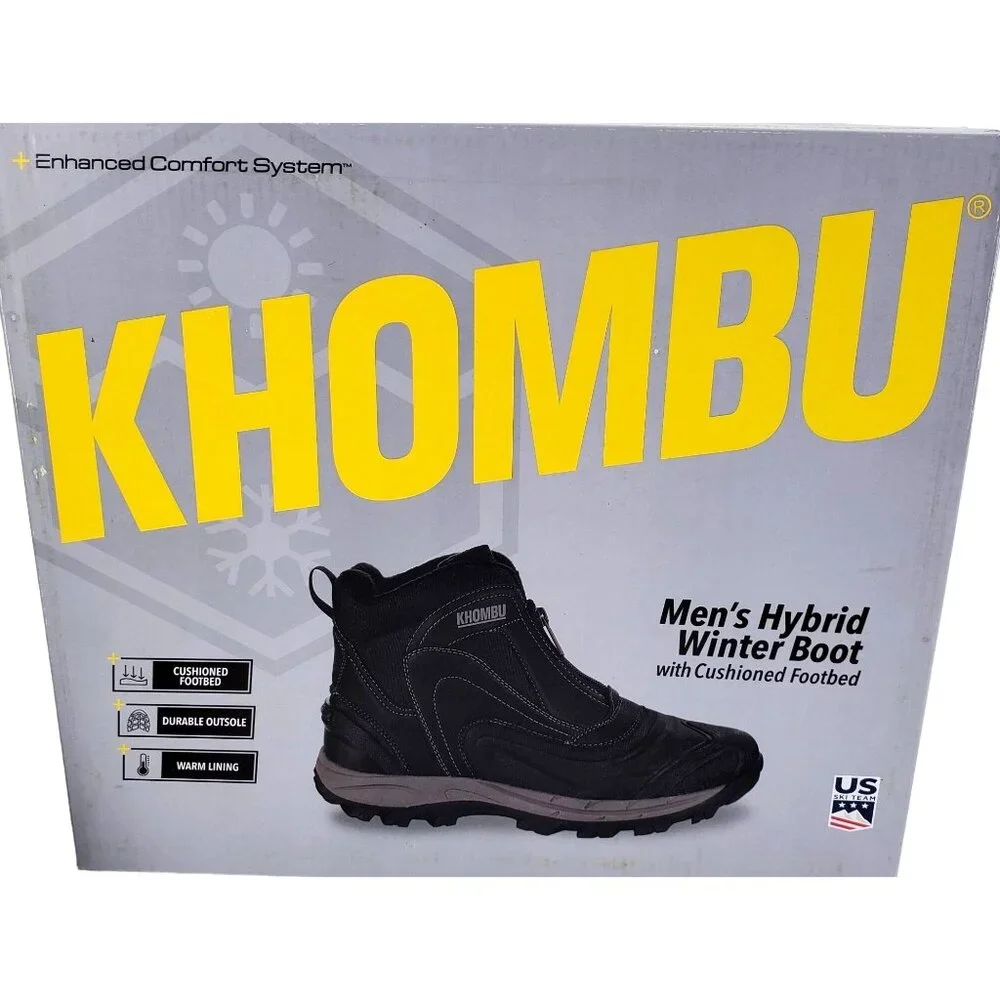 Khombu 10 Boots Men Mason Outdoor Waterproof Rugged Slip-on Winter Snow Shoes